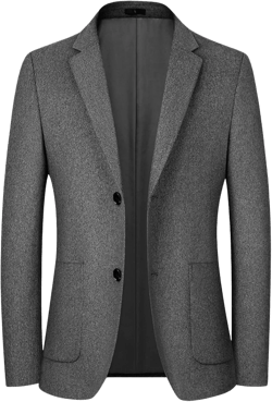 Men's Casual Wool Blend Sport Coat Vintage Slim Fit 2 Button Suit Jackets Single Breasted Blazer Overcoats Large Grey