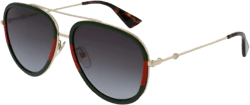 Gucci GG0062S Aviator Sunglasses For Men + BUNDLE with Designer iWear Eyewear Care Kit Gold/Green Gradient 57 Millimeters