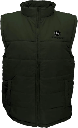 John Deere Men's Logo Puffer Vest Medium Olive
