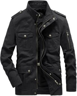 Men's Business Cotton Denim Jacket Washed Coats Multi Pockets Tactical Military Cargo Bomber Parkas