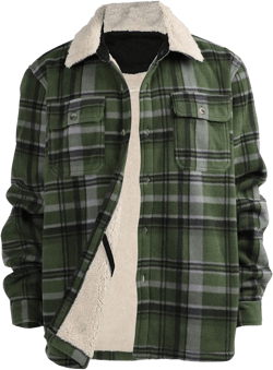 Yasumond Jackets for Men Flannel Zipper Fleece Sweatshirt Heavy Lined Warm Winter Coats Big Tall