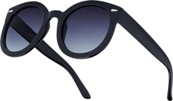grinderPUNCH Classic Round Retro Polarized Oversized Sunglasses for Women Trendy Vintage Style Polarized Glasses UV400 Lenses 2 Pack Bulk Bundle Saver: Black Frame - Polarized Black Gradient Lens + Glossy Tortoise Frame - Polarized Brown Gradient Lens 53 Millimeters