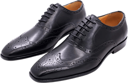 Men's Dress Shoes Lace-up Brogues Oxford Formal Shoes Wedding Work Leather Derbys Office,Black-42