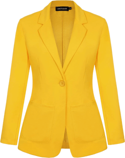 MINTLIMIT Women's Casual Jackets Blazer Light Yellow V Neck Cozy Lightweight Blazer Suit Jacket with Pockets Outerwear,XL