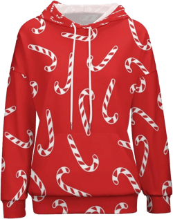 AMRANDOM Women Thin Sweater Hoodie Lightweight Long Sleeve Sweat shirts essential Hoodie Fall Jacket Girls Pullover Tops 3X-Large Candy Cane Red