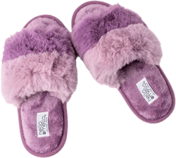 Hello Mello Cotton Candy Stylish Comfy Eco-Friendly Indoor Outdoor Super Plush Open Toe Puff Slippers for Women and Girls Medium Grape Puff