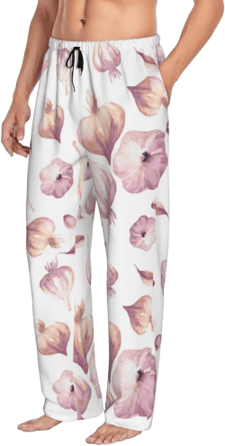 Garlic Cloves Print Funny Mens Pj Pants,Soft Men Lounge Pants,Mens Pajama Pants Bottoms,Sleep Pants For Men Large