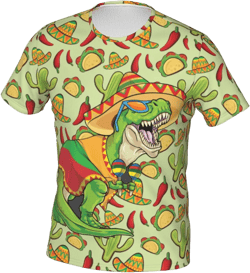 Unisex T-Shirt Print Graphic Tee Large Mexico Cute Dinosaurs