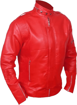 Electroma Daft-punk Jacket- Black Faux Leather Punk Biker Jacket For Men's XX-Small Red