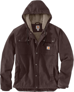 Carhartt Men's 103826 Bartlett Jacket - Sherpa Lined Large Dark Brown