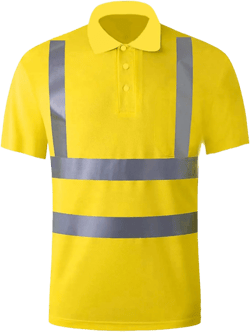 Short Sleeve Construction Work Shirts for Men High Visibility Safety Reflective Casual Button Down Collared Polo Shirts 4X-Large Yellow