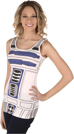 Star Wars I Am R2D2 Juniors Costume Tank Top - White (Junior's XX-Large)