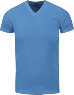Men's Heavyweight Cotton T Shirt – Basic 6.2 Ounce Short Sleeve V Neck Plain Tee Top Tshirts Regular Big and Tall Size 3X-Large S.blue