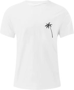 WENKOMG1 Graphic Tshirts Shirt for Men Printed Solid Color Casual Tee Shirt Summer Short Sleeve Loose Fit Tees, Polo Shirt for Men T Shirts Mens Golf Shirts Hawaiian Shirt(White 1,5X-Large)