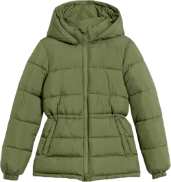 Amazon Essentials Women's Heavyweight Quilted Hooded Puffer Winter Jacket with Adjustable Waist X-Small Olive