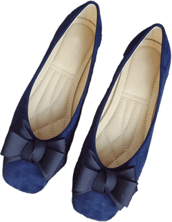 Women's Velvet Bow Slip-On Elegant Flat Loafers Fashion Square Toe Soft Comfort Dress Evening Shoes for Party Prom 8.5 Blue