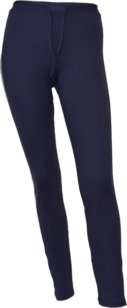 Private Island Women UPF 50+ Long Leggings Swimsuit Pants Beach Bathing Swim Rash Guard Bottom (RPG+KW+RSSP) XX-Large Navy With Blue Gold Spot