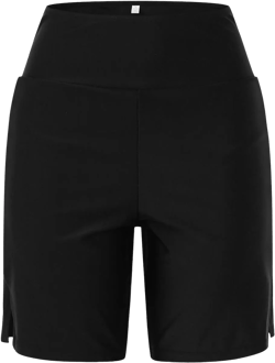 Women Plus Size Swim Capris Swimming Leggings Sports Capris Swimsuit Swimsuit Surf Leggings Side Pleated Swim Pants Black