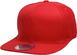 Classic Snapback Hat Blank Cap - Wool Blend Flat Visor One Size Red