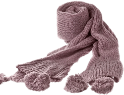 Fashion Classic Pompom Fur Ball Solid Soft Knit Scarf Purple