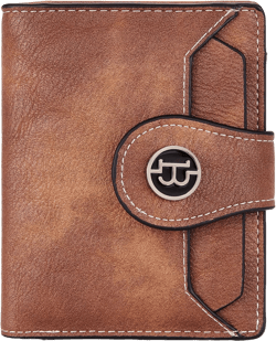 BOSTANTEN Women Leather Wallet RFID Blocking Small Bifold Zipper Pocket Wallet Card Case Purse with ID Window 6-Brown-RG