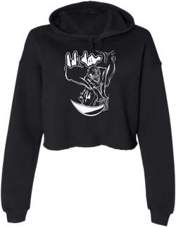 Hollow Women's Cropped Fleece Hoodie