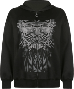 NUFIWI Women Graphic Printed Oversized Y2K Sweatshirt Zip Up Long Sleeve Hoodies Aesthetic Jacket Streetwear with Pockets