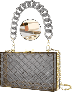 Clear Purse for Women, Acrylic Box Evening Clutch Bag, Mini Jelly Purse Transparent