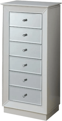 Acme Talor 6-Drawer Wooden Jewelry Armoire in White