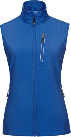 33,000ft Women's Lightweight Running Vest Outerwear with Pockets, Windproof Sleeveless Jacket for Golf Hiking Travel Large Azure
