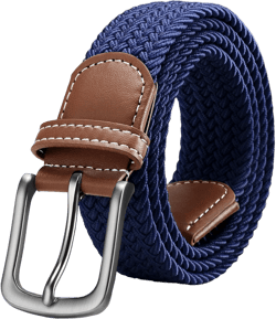 Zitahli Stretch Belt Men- Mens Woven Braided Web Belt 1 3/8 for Golf Casual Hunting Pants Shirts Jeans Blue 36" to 42" Waist Adjustable