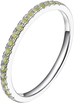 EAMTI CZ Wedding Band for Women 925 Sterling Silver Half Eternity Stackable Ring Size 3-13 sterling silver-olive green 4