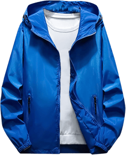 XIAXOGOOL Mens Rain Jackets Windproof Waterproof Lightweight Mountain Hiking Jacket Man Outdoor Hooded Windbreaker Raincoat Large 01-blue