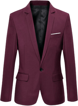 Men's Suit Jackets Slim Fit Blazer Business Casual One Button Long Sleeve Blazers 4X-Large Wine Red