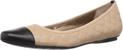 VANELi Womens Serene Flat 6 Wide Pudding Nappa/Black Nappa