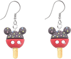 Mouse Ice Cream Dangle Earrings for Women Resin Sweet Chocolate Ice Cream Drop Hook Earrings Hoops Statement Studs Cute Christmas Ear Jewelry Gifts