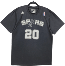 Adidas NBA Los Spurs Ginobli 20 Black Cotton Tee Shirt Size L