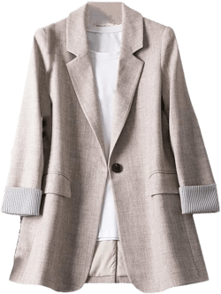Ladies Long Sleeve Spring Casual Blazer Business Plaid Suits Women Work Office Blazer Coats Jacket Medium Beige