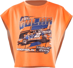 sedmoda Women Sexy Graphic T Shirts Loose Fit Sleeveless Side Open Letter Print Summer Tees Crop Tops Medium Orange