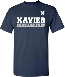 UGP Campus Apparel NCAA Basketball Slant, Team Color T Shirt, College, University X-Large Xavier Musketeers Navy