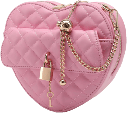 lola mae Heart Shape Satchel Crossbody Purse for women Zip Around Shoulder Bag Pink-770