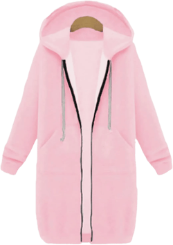 Long Hoodies for Women Zipper Fleece Hooded Jacket Fall/Winter Lightweight Casual Tunic Sweatshirts with Pockets 07-pink 3X-Large