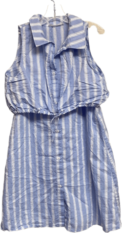 Zara Size 12 Blue & White Cotton Big Girls Dress Casual