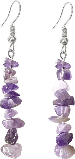 Unique Handmade Bohemian Crystal Quartz Earrings Colorful Natural Chakra Stone Dangle Drop Earrings for Women Statement Jewelry Gifts Purple