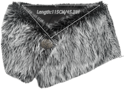 Joukavor Faux Fur Collar Shawl Wrap Stole Shoulder Cape Viking Queen Costume Women Black White