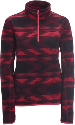 Aeropostale Womens Printed 1/4 Fleece Jacket X-Small Red