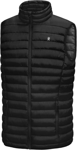 Little Donkey Andy Men's Lightweight Warm Puffer Vest Outdoor Sleeveless Jacket for Golf Hiking Casual Travel Small 1. Jet Black