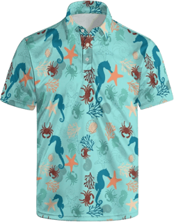 Men's Polo Shirt Funny Golf Shirts Quick Dry Print Performance Short Sleeve Collared Golf Polo Shirts for Men, S-4XL Large Style-47