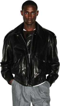 Hyperion Leather Flight Jacket | Black