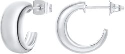 PAVOI 14K Gold Plated 925 Sterling Silver Posts Thick Dome Huggie Earrings for Women | Small Wide Round Hoop Earrings Gold Plated White Gold